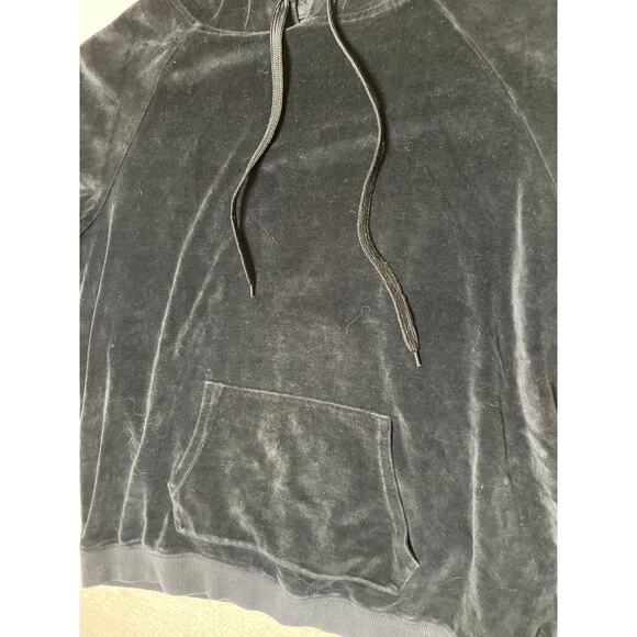 Jessica Simpson Women's Y2K Retro Kidcore Velvet Whimsygoth Hoodie Black L - Picture 5 of 10